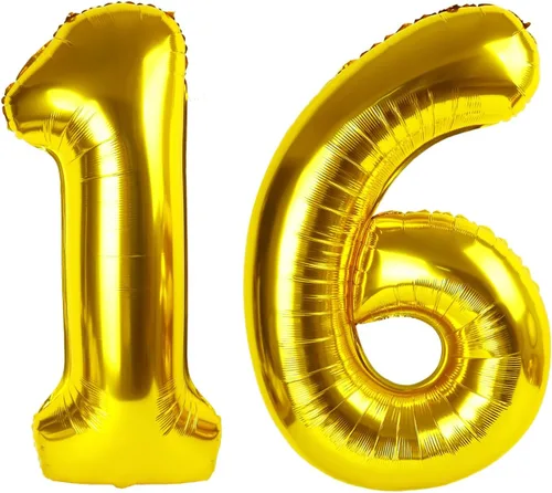 Miniatura 440 de Globo de cumpleaños número 4 dorado de 40 pulgadas, globos gigantes del número cuatro 14 24 34 40 44 2024, globos grandes de lámina de mylar para Oro