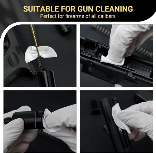Miniatura 5 de Parches gruesos de limpieza de armas, almohadillas de limpieza de armas con caja de almacenamiento, paño de limpieza de armas redondo, limpiador
