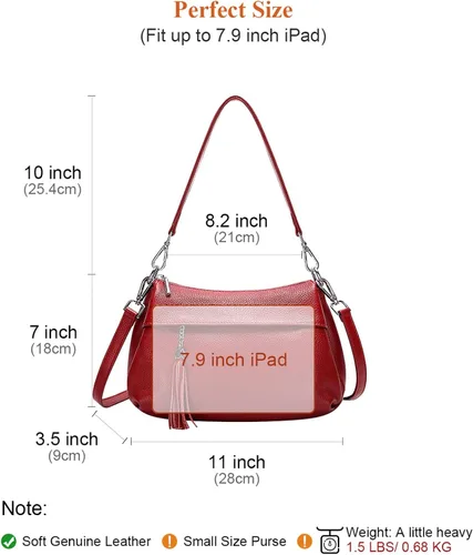 Miniatura 5 de Over Earth Bolsos de cuero para mujer, bolso de hombro pequeño Hobo para mujer