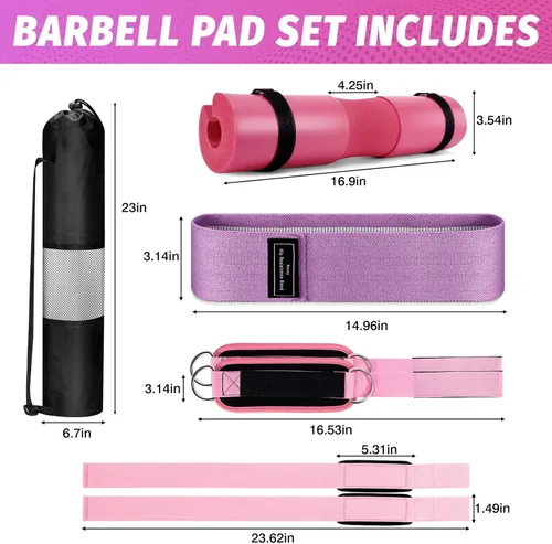 Miniatura 2 de Juego de almohadillas de barra de gimnasio: almohadilla de empuje de cadera para sentadillas Levantamiento de pesas Accesorios de equipo de gimnasio