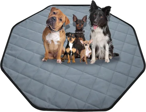 Almohadillas Lavables para Orina para Perros, Alfombrilla de Corral para Mascotas de 24", Octágono de 8 Paneles, Almohadillas para Cachorros para