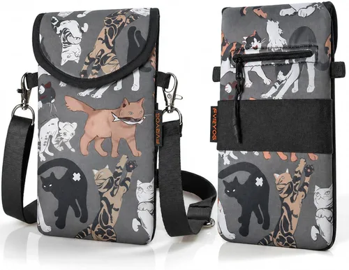 Miniatura 19 de Funda Bolsa Estuche de Neopreno para Teléfono para Hombres y Mujeres con Correa Cruzada/Cordón para el Cuello para Samsung S25+, S24 Fundas