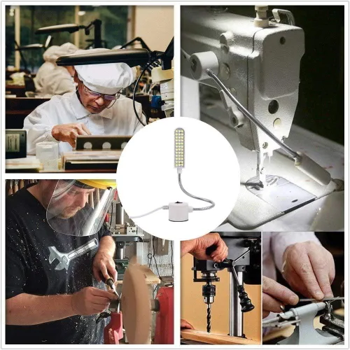 Miniatura 6 de Luz para máquina de coser (36 LED), luz de trabajo de cuello de cisne con base de montaje magnética, luz blanca suave para tornos, prensas