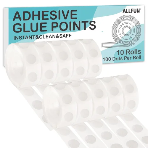 ALLFUN 1000 Piezas Puntos de Pegamento Transparentes Puntos de Doble Cara Adhesivo Removible para Globos Manualidades Pegajoso