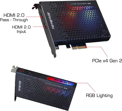 Miniatura 4 de AVerMedia GC573 Live Gamer 4K, tarjeta de captura interna, transmite y graba 4K60 HDR10 con latencia ultrabaja en PS5, PS4 Pro, Xbox Series X/S
