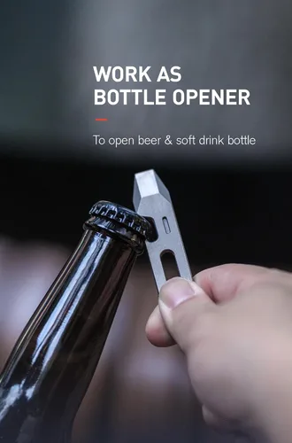 Miniatura 3 de KEEPO LINK Barra de palanca EDC de titanio multiherramienta, herramienta de llavero de palanca 4 en 1 con abrebotellas, llave hexagonal y regla de 5