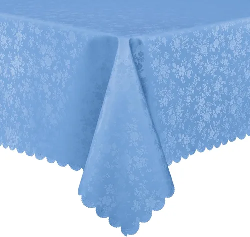 Miniatura 47 de Smiry Mantel cuadrado, mantel de vinilo resistente al agua, lavable, para cocina y comedor (azul bebé, 54 x 54 pulgadas)