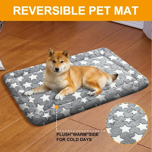 Miniatura 4 de Cama para Perros Lavable de Felpa Ortopédica para Exteriores, Alfombrilla para Jaula con Fondo Antideslizante, Almohadilla Suave de Lujo