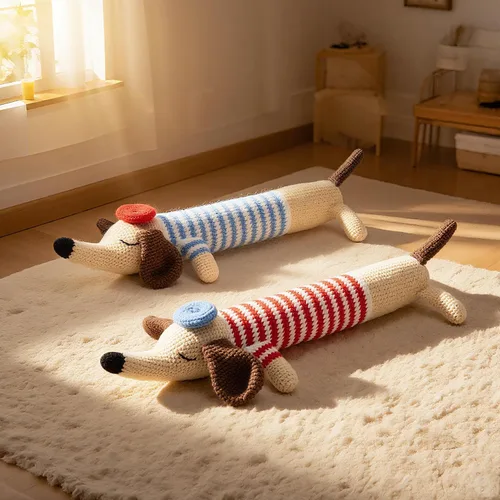 Miniatura 3 de luxSoramia Kit de ganchillo para principiantes, kit de 2 piezas de perro salchicha para principiantes con tutoriales en video paso a paso, kit