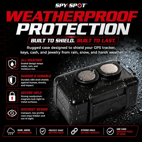 Miniatura 2 de Spy Spot Funda magnética para rastreador GPS – Caja de bloqueo magnética resistente a la intemperie para rastreadores GPS y llaves de repuesto