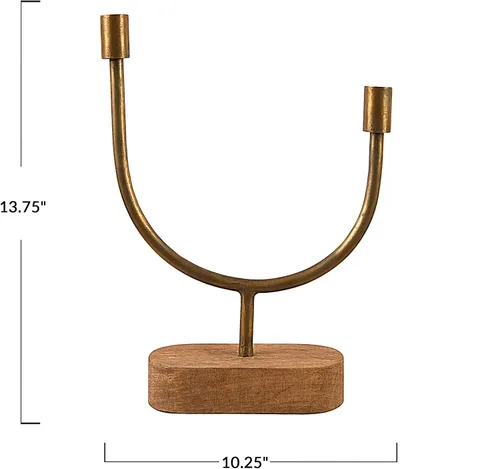Miniatura 4 de Main + Mesa Candelabro asimétrico de madera y metal
