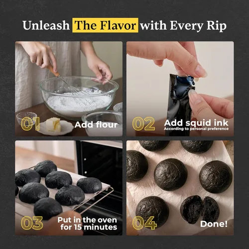 Miniatura 6 de Tinta de calamar Black Hut para cocinar, pasta de tinta de calamar, colorante negro para alimentos, calamares de tinta para fideos de arroz, pizza
