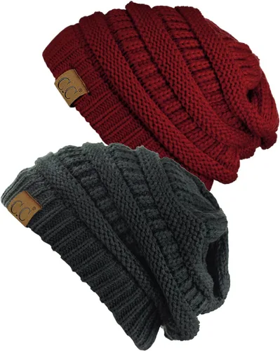 Miniatura 60 de Gorro a la moda de tejido suave abultado, cálido y elástico de C.C