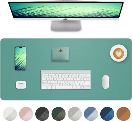 Miniatura 34 de Tapete protector para escritorio y mouse, antideslizante, de piel sintética, tapete impermeable de escritura para laptop, para oficina y hogar