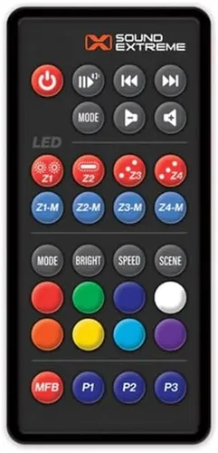 Miniatura 7 de SoundExtreme de ECOXGEAR Receptor estéreo marino AM/FM 200-Watt impermeable Bluetooth para deportes acuáticos con controlador LED de 4 zonas