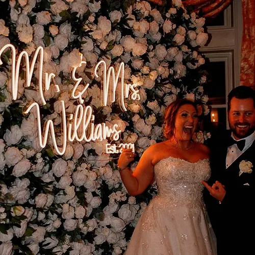 Miniatura 3 de Letreros de neón personalizados, 3 líneas de luz LED de neón, letrero personalizable para decoración de pared, boda, fiesta de cumpleaños