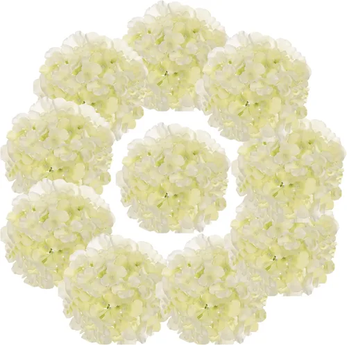 Miniatura 13 de Cabezas de hortensias de seda con tallos de flores artificiales para decoración del hogar, boda, paquete de 10 unidades (rosa melocotón)