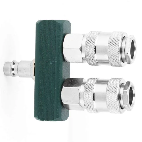 Miniatura 4 de Divisor de manguera de aire, adaptador de compresor de aire de 2 vías de alta calidad con rotación de 360 grados para herramientas neumáticas