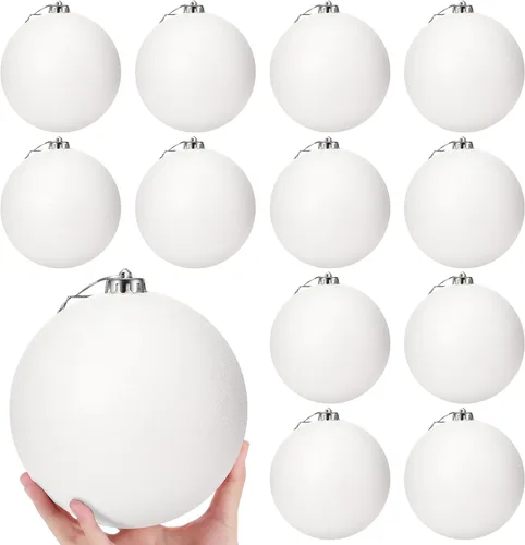 Miniatura 8 de Poen 12 piezas de adornos de bolas de Navidad grandes de 6 pulgadas con purpurina, adornos de Navidad extra grandes, bolas de Navidad gigantes