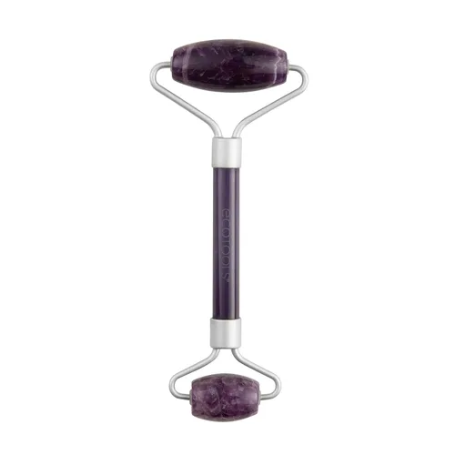 EcoTools Rodillo facial de amatista, rodillo facial y masajeador de piedra real, herramienta para el cuidado de la piel y esculpir, reduce la