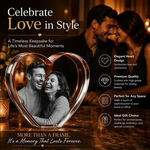 Miniatura 4 de Corazón de Cristal 3D Personalizado con Foto – Imagen Personalizada Grabada con Láser en Vidrio – Regalo Conmemorativo, de Boda, Aniversario