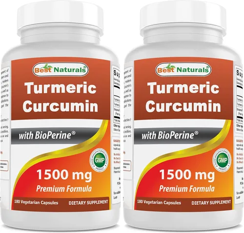 Miniatura 8 de Best Naturals Curcumina de cúrcuma 1500 mg/porción con bioperina - 180 cápsulas vegetales