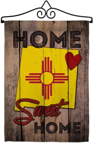 Miniatura 15 de Estado Nuevo México Home Sweet Garden Bandera Set Madera Dowel Regional USA Territorios Americanos República País Particular Área Pequeña Decorativa