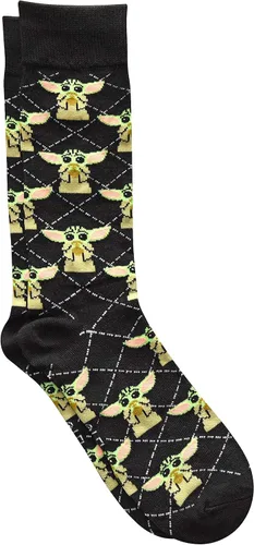 Miniatura 2 de STAR WARS Baby Yoda Argyle Mens Crew Socks 2 Pair Pack Shoe Size 6-12