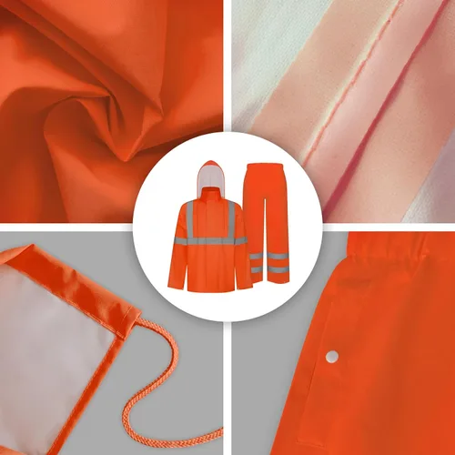 Miniatura 35 de TCCFCCT Chaqueta de lluvia de alta visibilidad para hombre, impermeable, abrigo de lluvia de alta visibilidad para hombres y mujeres con capucha