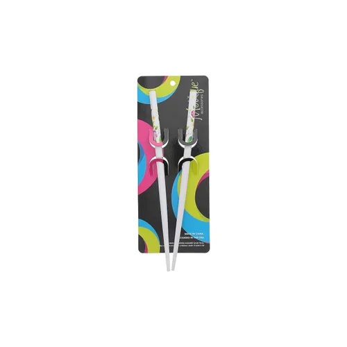 Miniatura 4 de Palillos florales para el cabello, paquete de 2, color blanco