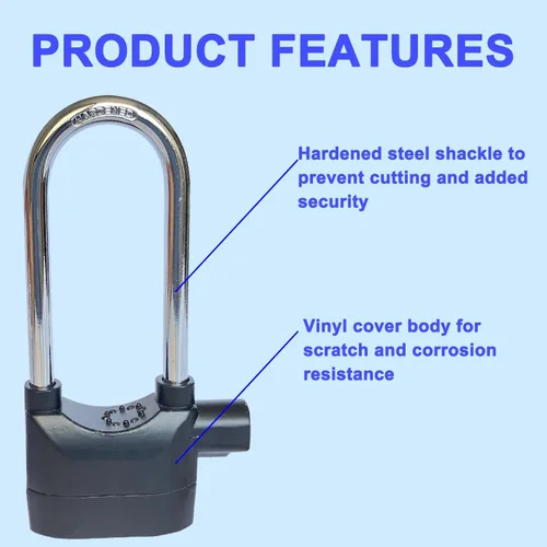 Miniatura 5 de Candado de Alarma de Viga Cruzada Universal 110dba Sistema de Alarma de Seguridad Antirrobo para Puerta, Motocicleta, Candado con 3 Llaves (2 Piezas)