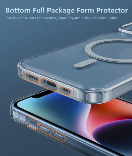 Miniatura 606 de FNTCASE Funda para iPhone 13 Pro-Max: Fundas magnéticas transparentes compatibles con Magsafe Slim anti amarillamiento protección contra caídas