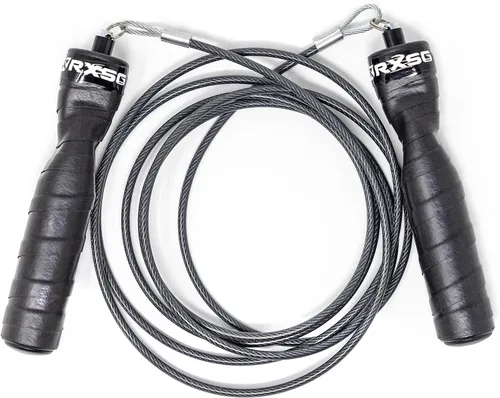 Rx Smart Gear Cuerda de Saltar - Mangos Ergonómicos Black Ops con Cable Trans Black Buff 3.4 | Jump Smart Cuerda de Velocidad con Peso para Deportes