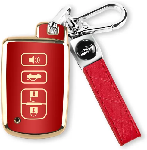 Miniatura 9 de MILD EAST Funda para llavero Toyota con llavero, 4 botones, carcasa para llave de automóvil para Tacoma Highlander, Corolla, Sequoia, Camry, Tundra