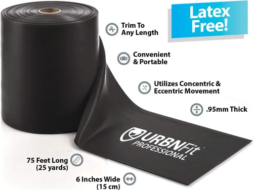 Miniatura 2 de URBNFit Bandas de resistencia profesionales – 25 yardas (75 pies) sin látex, banda elástica para ejercicio, sin olor, sin polvo, perfectas