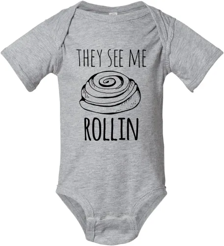 Miniatura 15 de Lindo mameluco, body de bebé dulce, mameluco gráfico, camisas con refranes, gris jaspeado, frío o lavanda