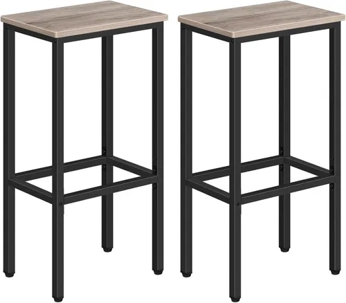 Miniatura 15 de MAHANCRIS Taburetes de bar, juego de 2 sillas de bar con reposapiés, taburetes de comedor de 2 piezas, 25.8 pulgadas de altura, taburetes de bar