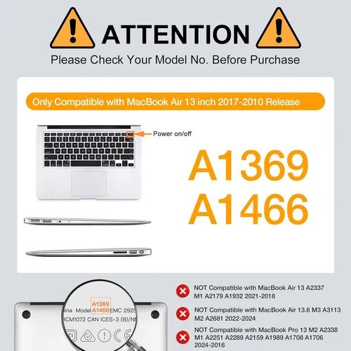Miniatura 2 de MOSISO Funda compatible con MacBook Air de 13 pulgadas (modelos: A1369 y A1466, versión anterior 2010-2017), carcasa rígida de plástico, cubierta