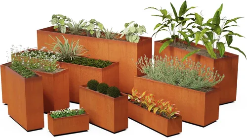 Miniatura 6 de Construye tu propia maceta de acero Corten – Elige tamaño, fondo, drenaje 12 a 48 pulgadas de diámetro Maceta redonda personalizada de acero