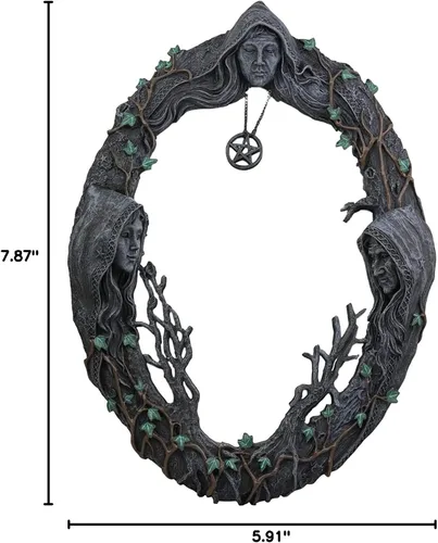 Miniatura 10 de fenlan Triple Moon Goddess - Espejo de pared con espejo retro puntiagudo