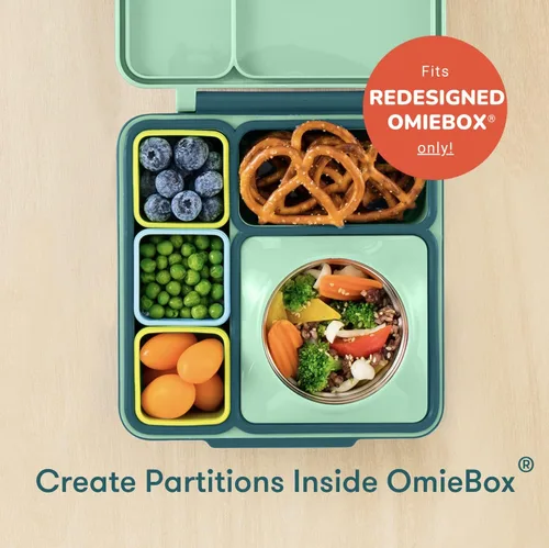 Miniatura 3 de Omie Caja (paquete de 2) recipientes para salsas a prueba de fugas, recipiente para aderezo de ensalada, recipiente de condimentos con tapas