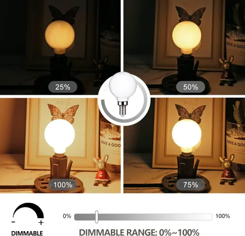 Miniatura 6 de Paquete de 6 bombillas LED G16.5 para ventilador de techo, bombilla LED regulable para candelabro de 4.5W equivalente a 60W 500LM, bombillas LED
