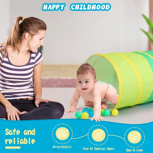Miniatura 3 de PigPigPen Túnel de juego para niños pequeños, tienda de campaña desplegable para bebés o perros, juguetes para interiores y exteriores para conjunto