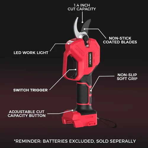 Miniatura 3 de Tijeras de podar eléctricas para batería Milwaukee M18, podadora inalámbrica sin escobillas con capacidad de corte de 1.4 pulgadas para podar