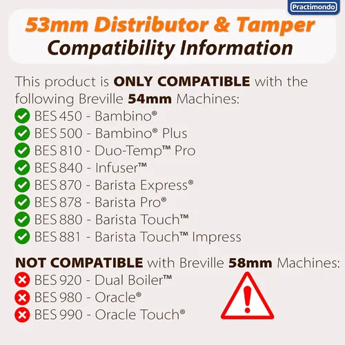 Miniatura 4 de Practimondo Premium Barista Espresso - Juego de manipulación de 2.087 in de aluminio y acero inoxidable (2.087 in, mango de aluminio)