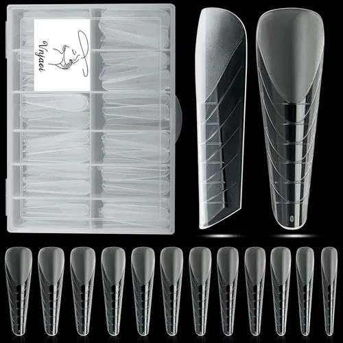 Miniatura 8 de 120 piezas de gel de extensión de polietileno con formas de uñas dobles con constructor de escamas para uñas de gel de manicura, diseño artístico