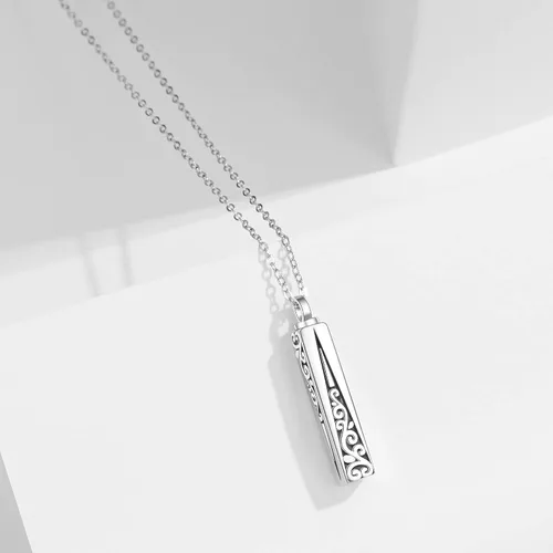 Miniatura 116 de Collar con colgante de urna de cenizas de cremación y árbol de la vida para mujer, plata de ley US1