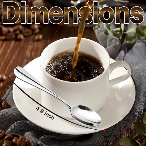 Miniatura 2 de Demitasse Café Expreso, Mini café Cuchara, Acero inoxidable 18/10 Pequeño cucharas para cucharas de postre, té, 6, Plateado