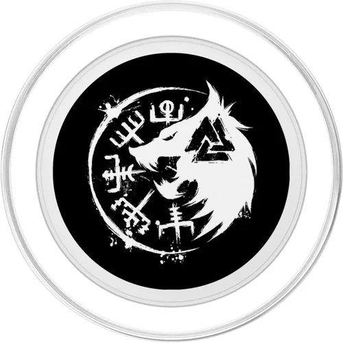 Miniatura 2 de Fenrir Wolf Fenris-Wolf - Viking Vegvisir Valknut PopSockets MagSafe PopGrip para iPhone