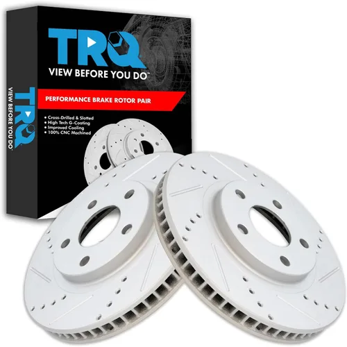 Miniatura 226 de TRQ Juego de rotores de freno de rendimiento trasero con revestimiento G premium compatible con Mazda 6 2014-2021